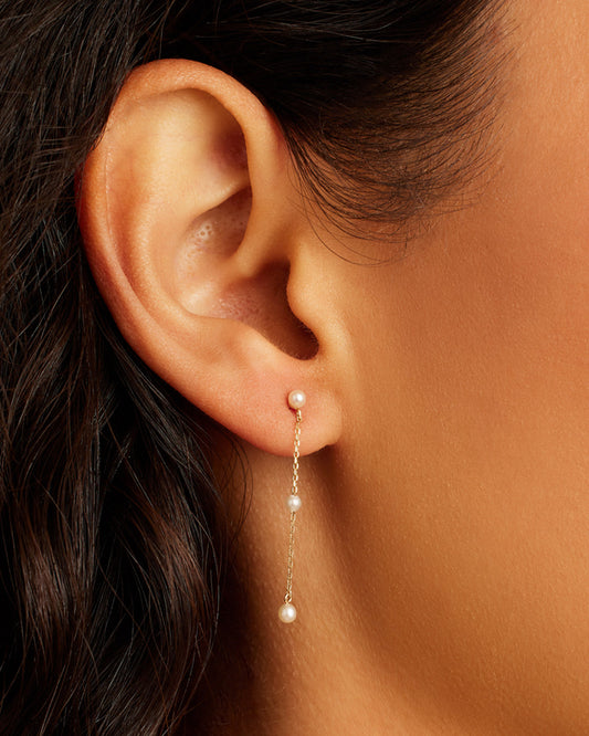 Pendiente individual de perla de Newport