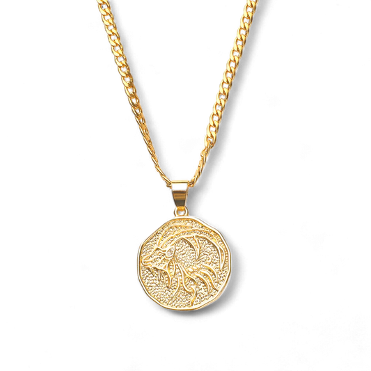 Astrological Sign Coin Pendant Necklace