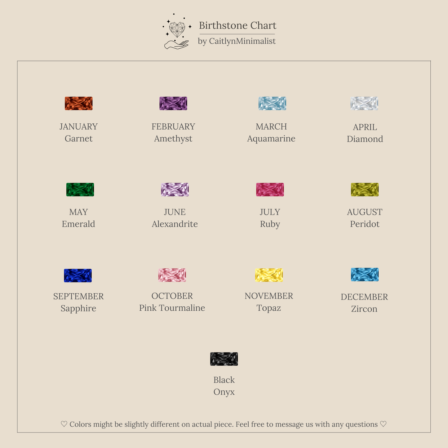 Toi et Moi Tapered Birthstone Necklace