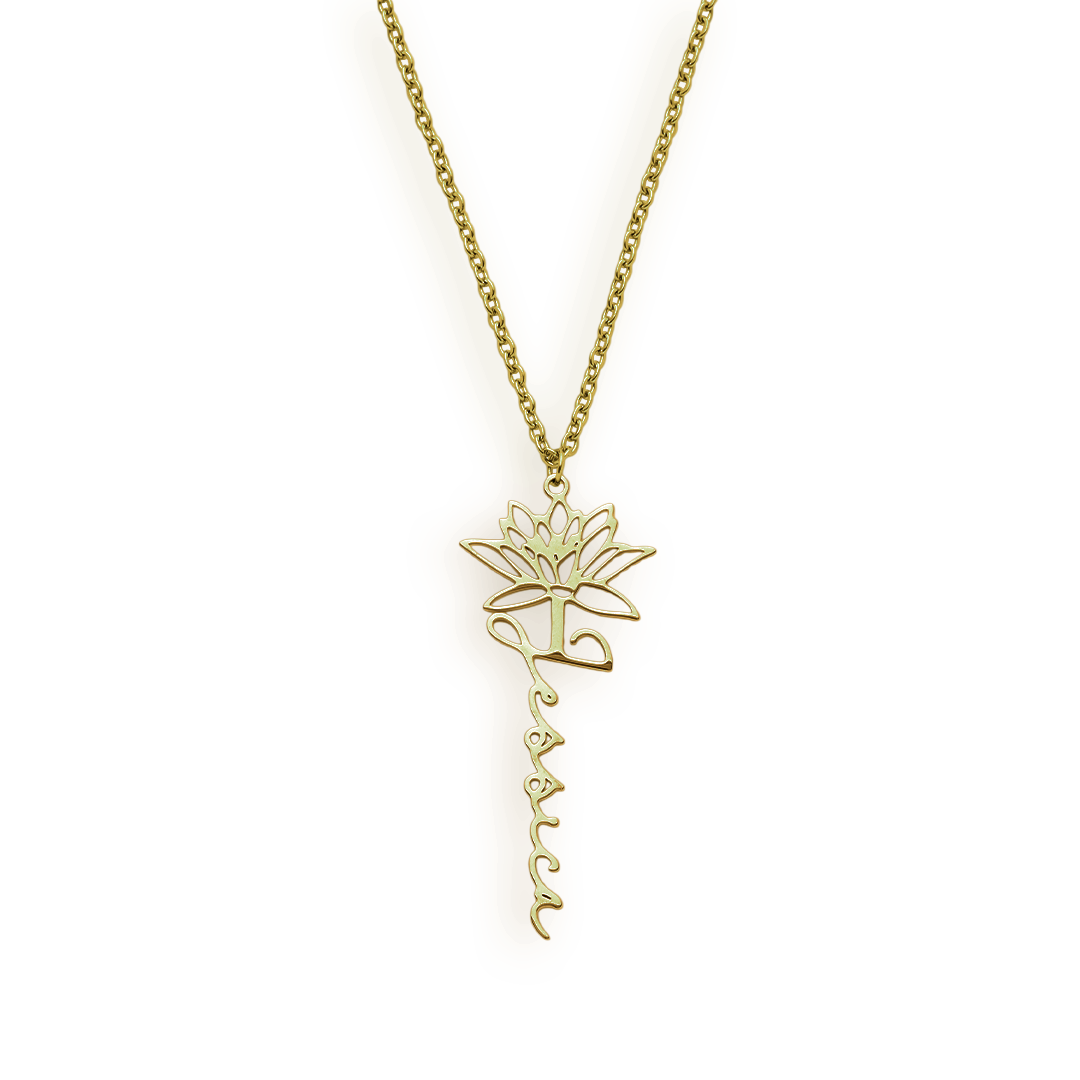 Birth Flower Name Necklace
