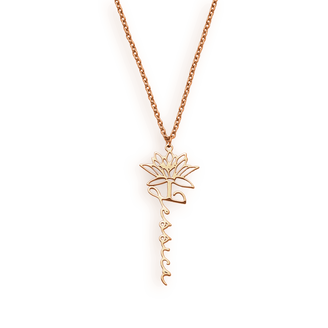 Birth Flower Name Necklace