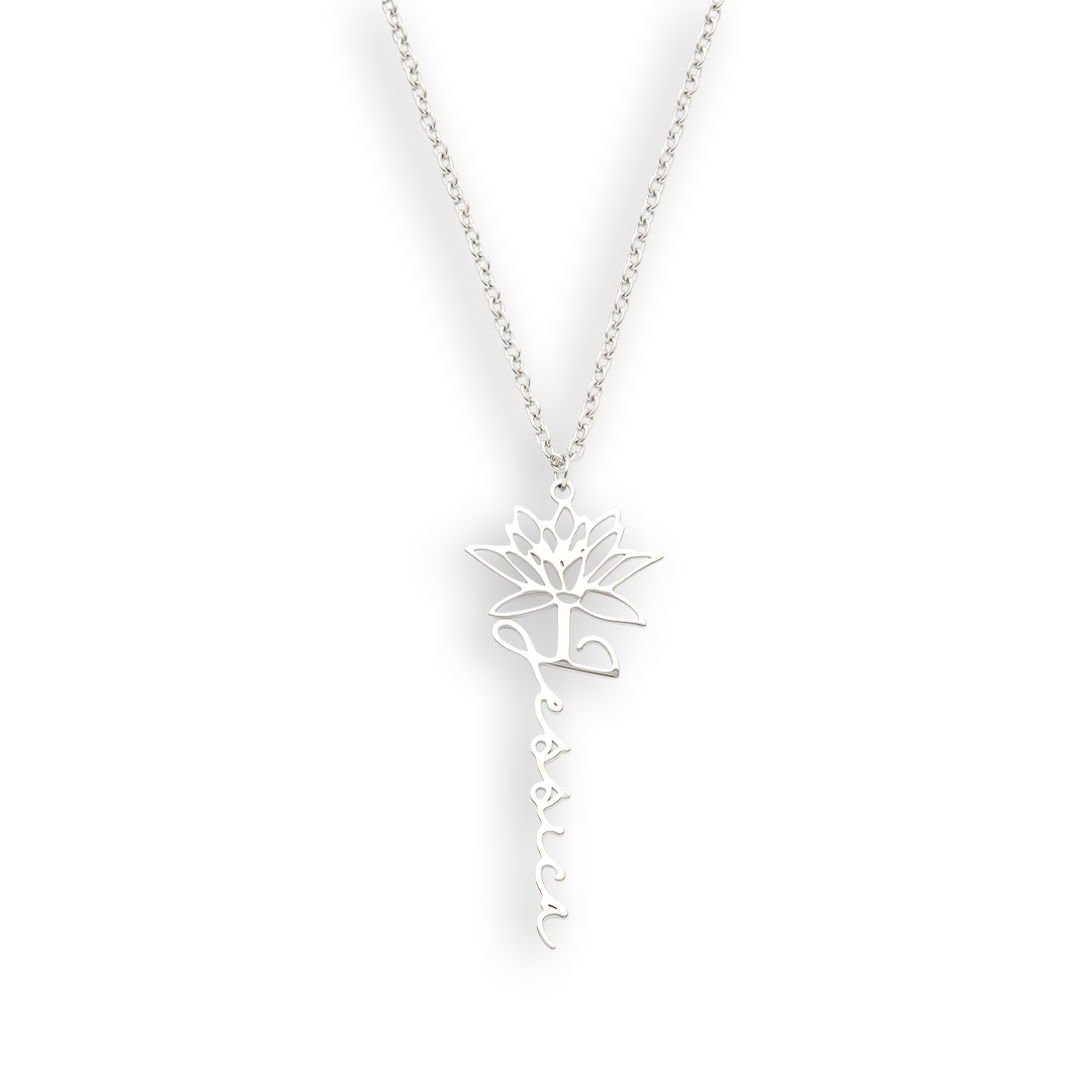 Birth Flower Name Necklace