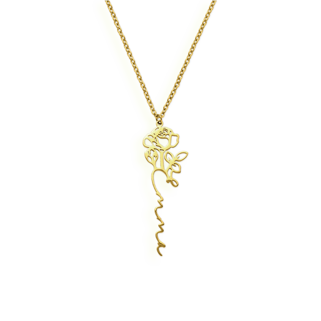 Birth Flower Name Necklace