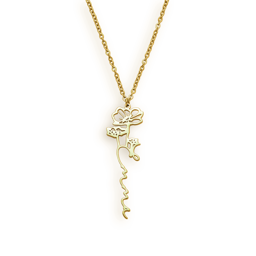 Birth Flower Name Necklace