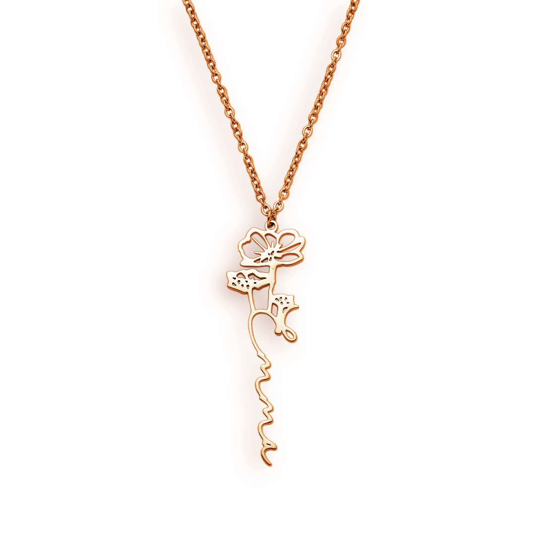 Birth Flower Name Necklace