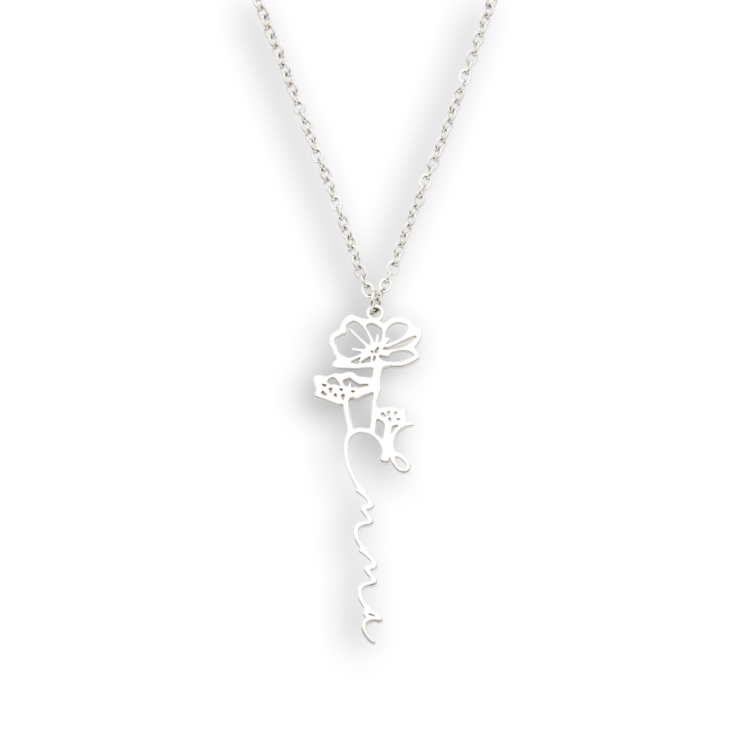 Birth Flower Name Necklace