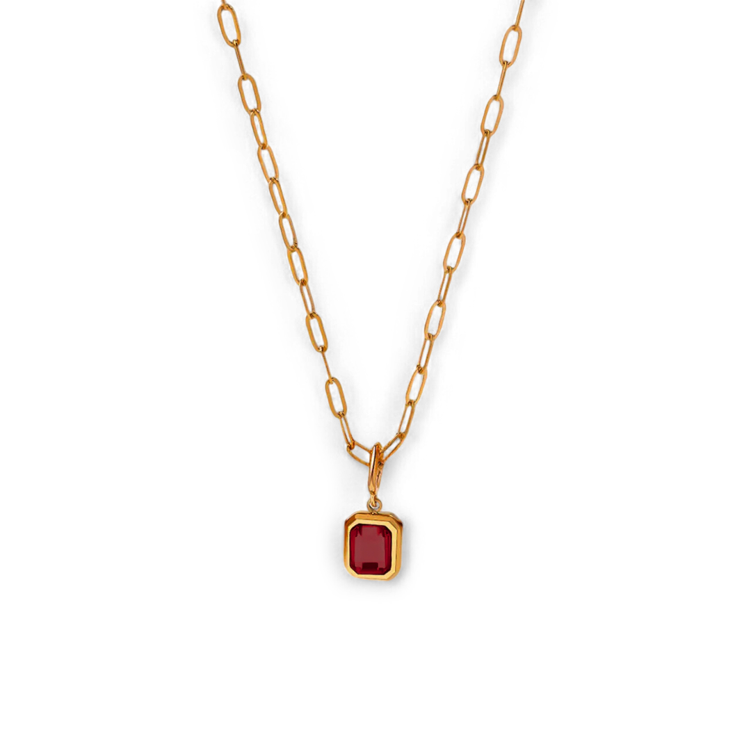 Baguette Birthstone Necklace