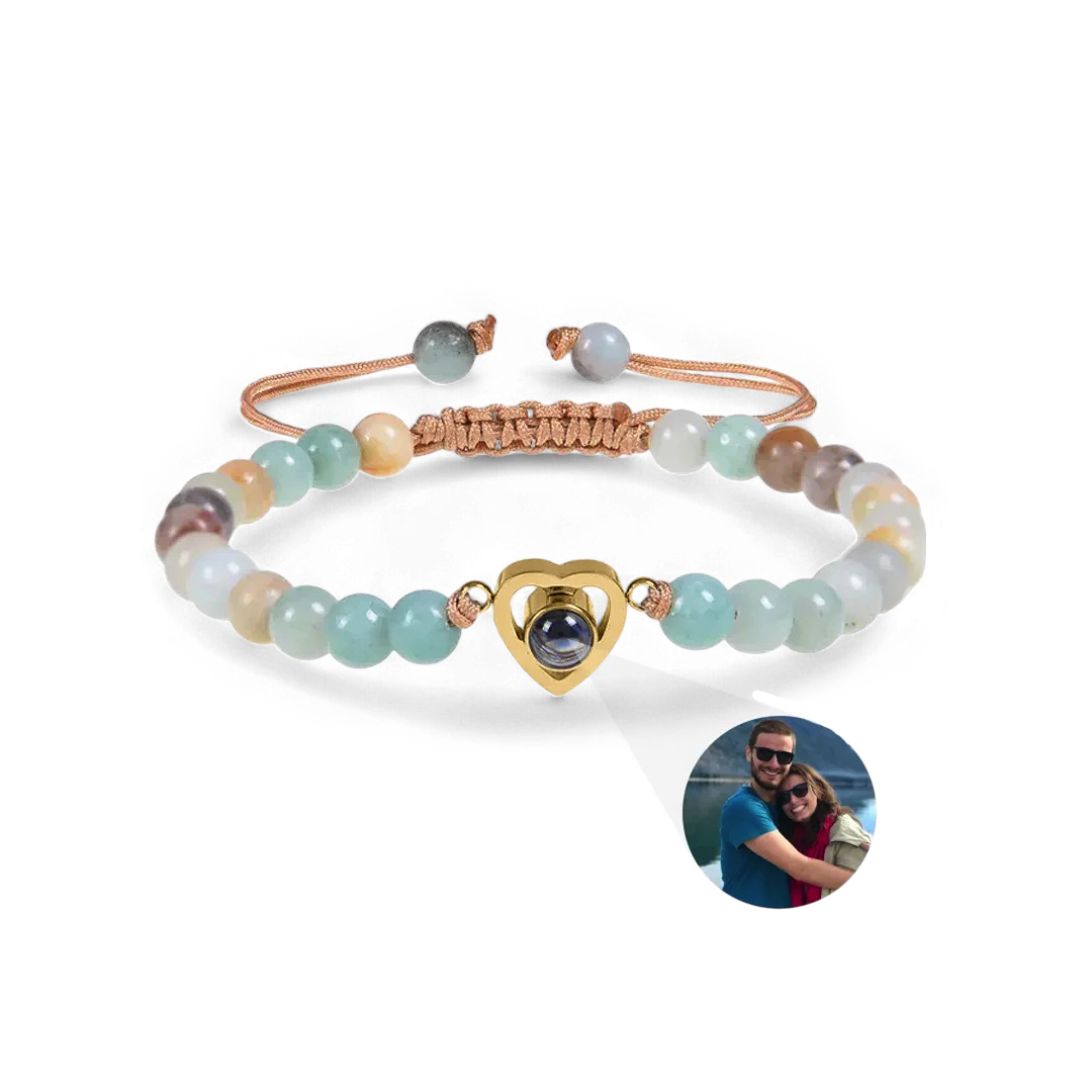 Beaded Heart Photo Bracelet