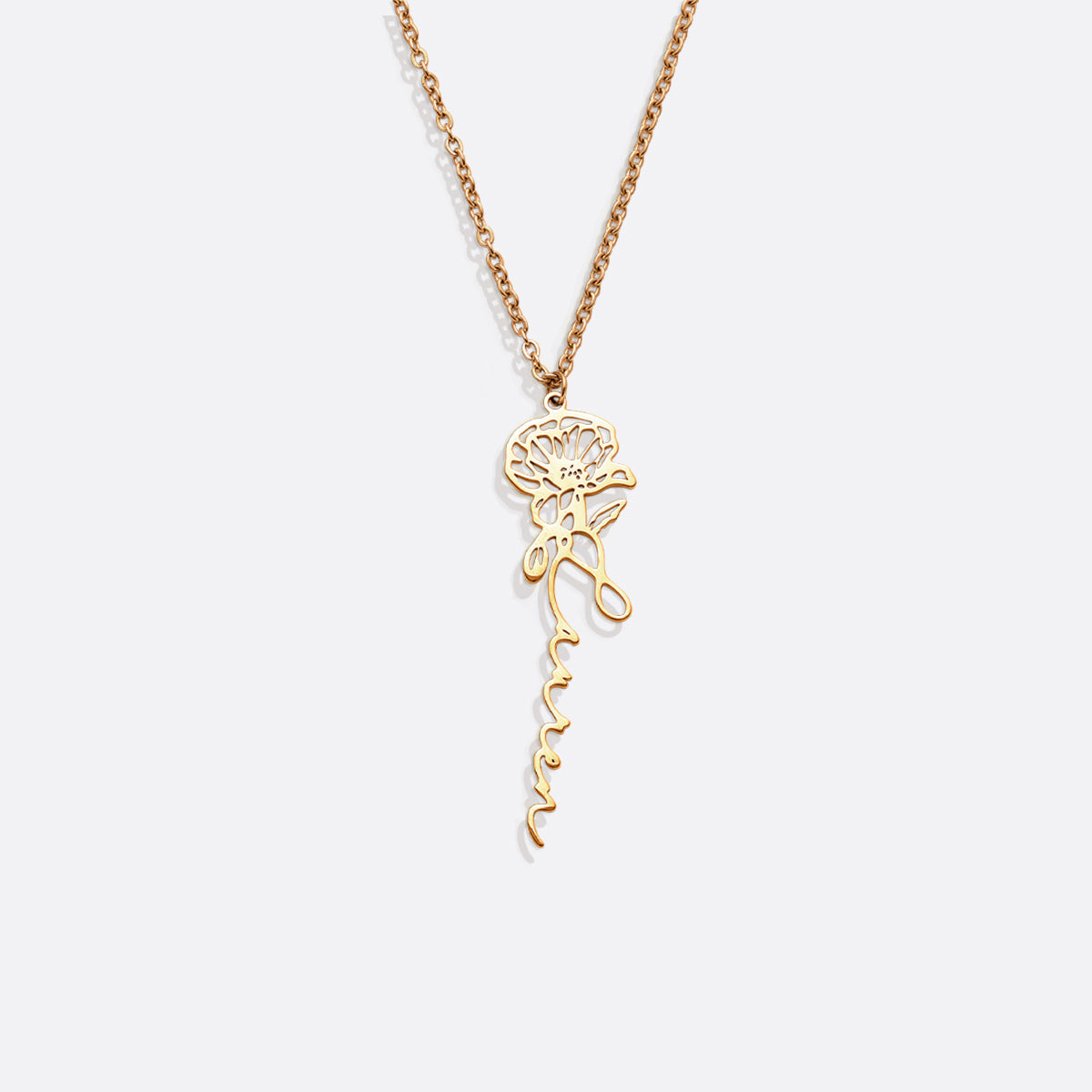 Birth Flower Name Necklace