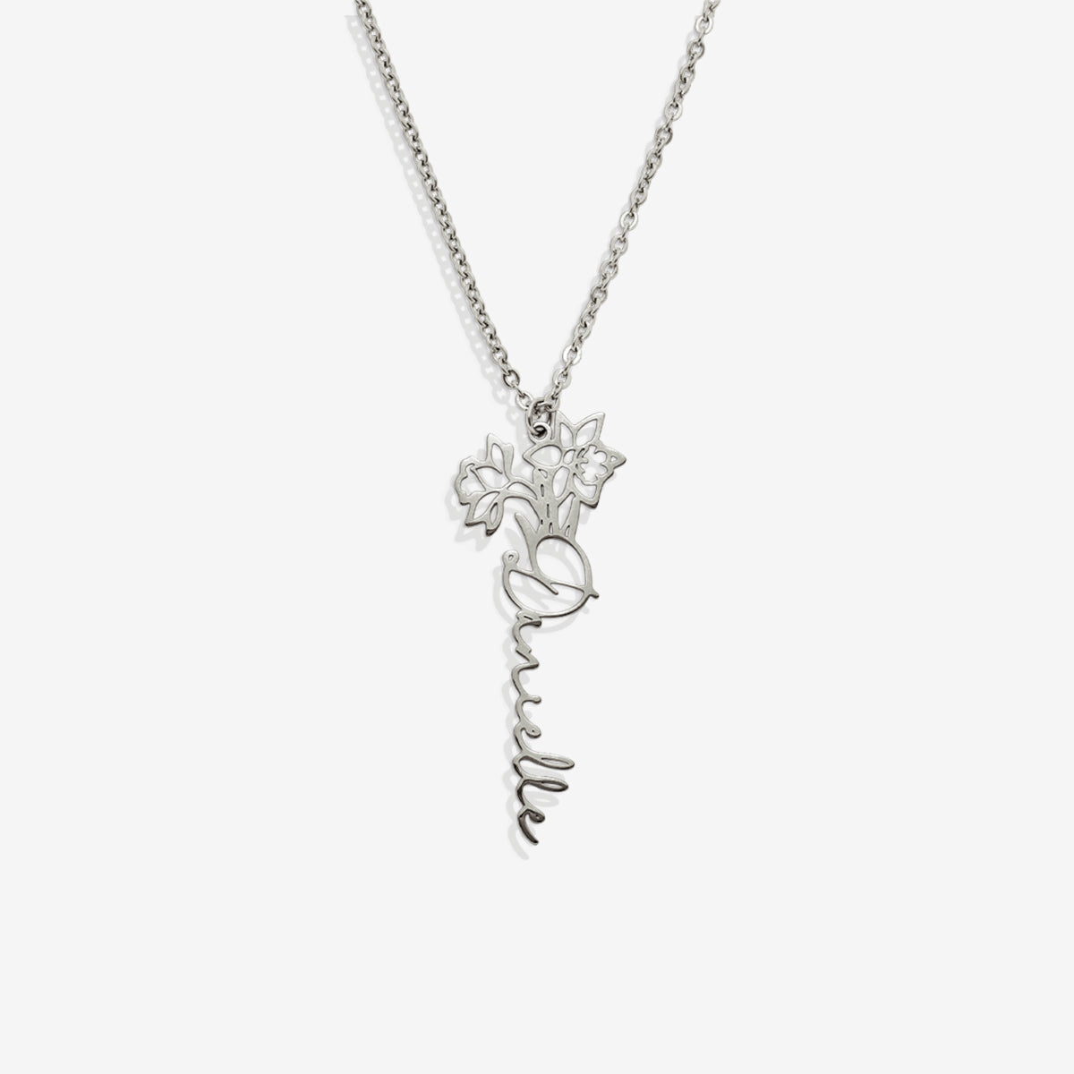 Birth Flower Name Necklace