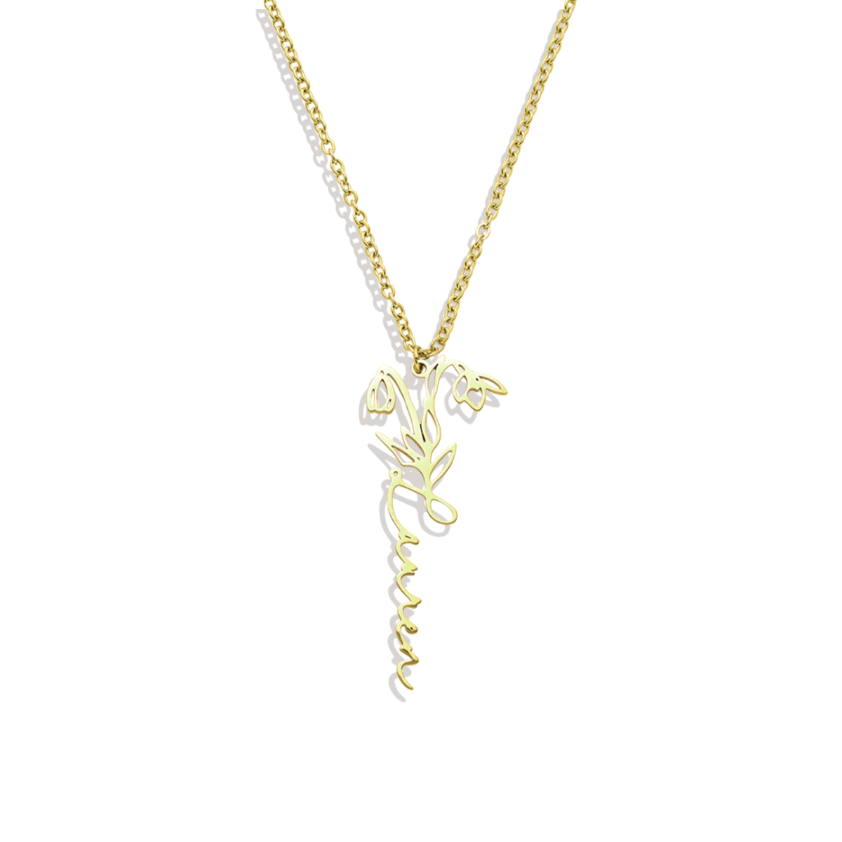 Birth Flower Name Necklace