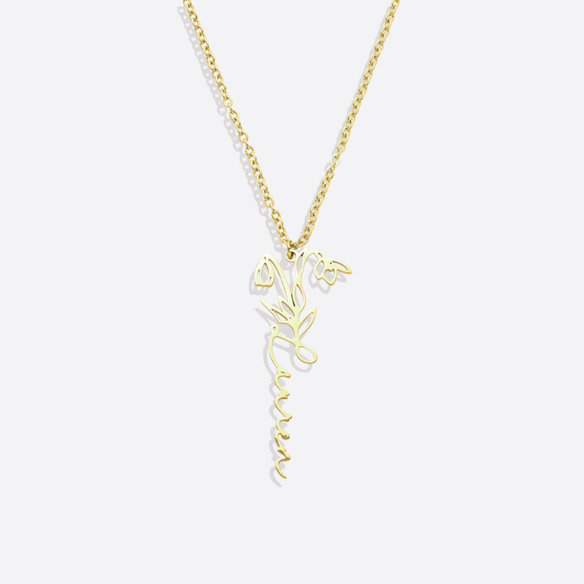 Birth Flower Name Necklace