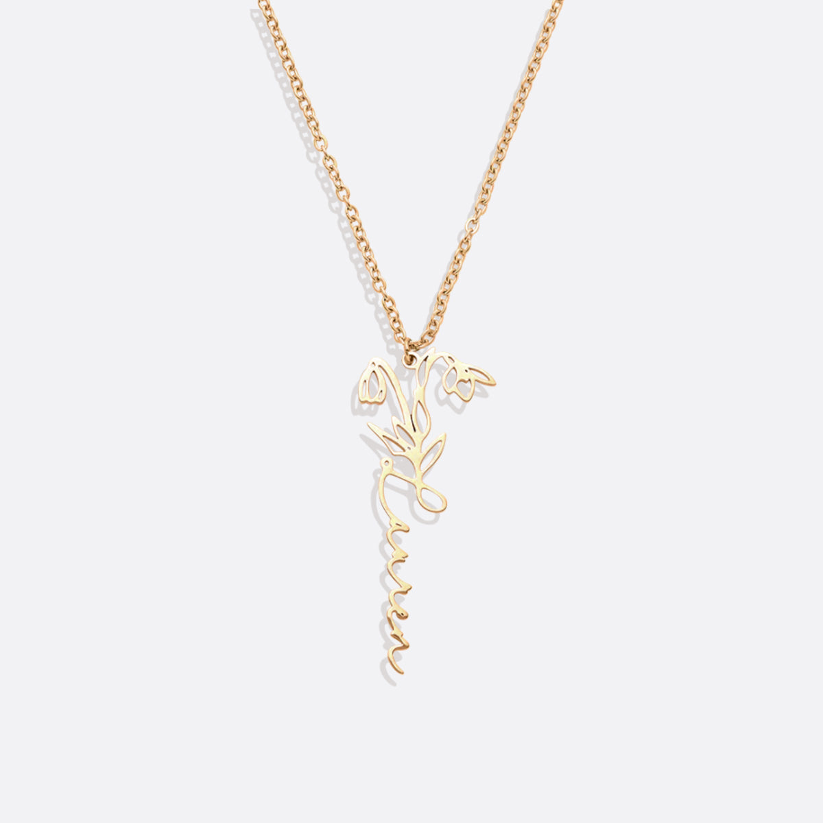 Birth Flower Name Necklace