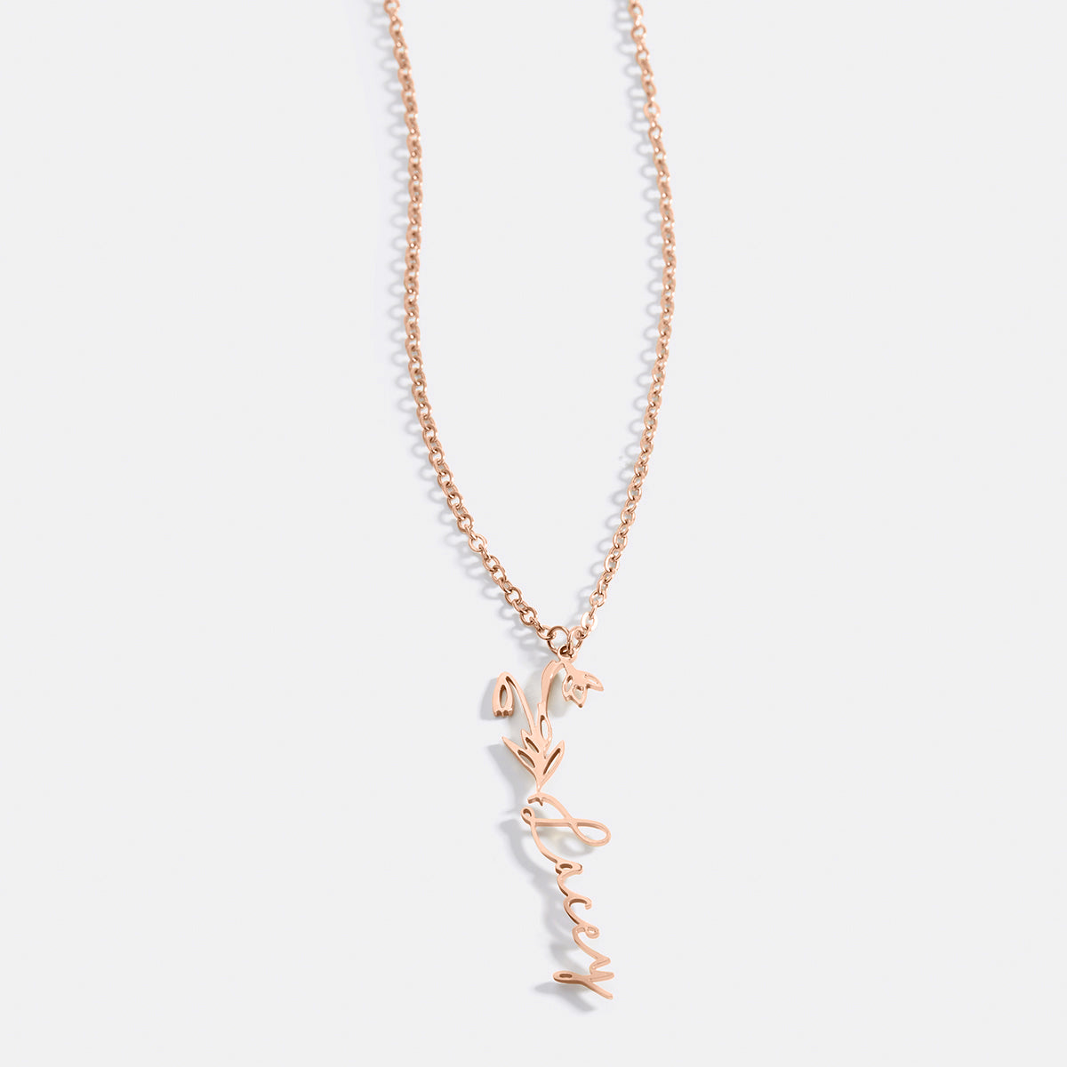 Birth Flower Name Necklace