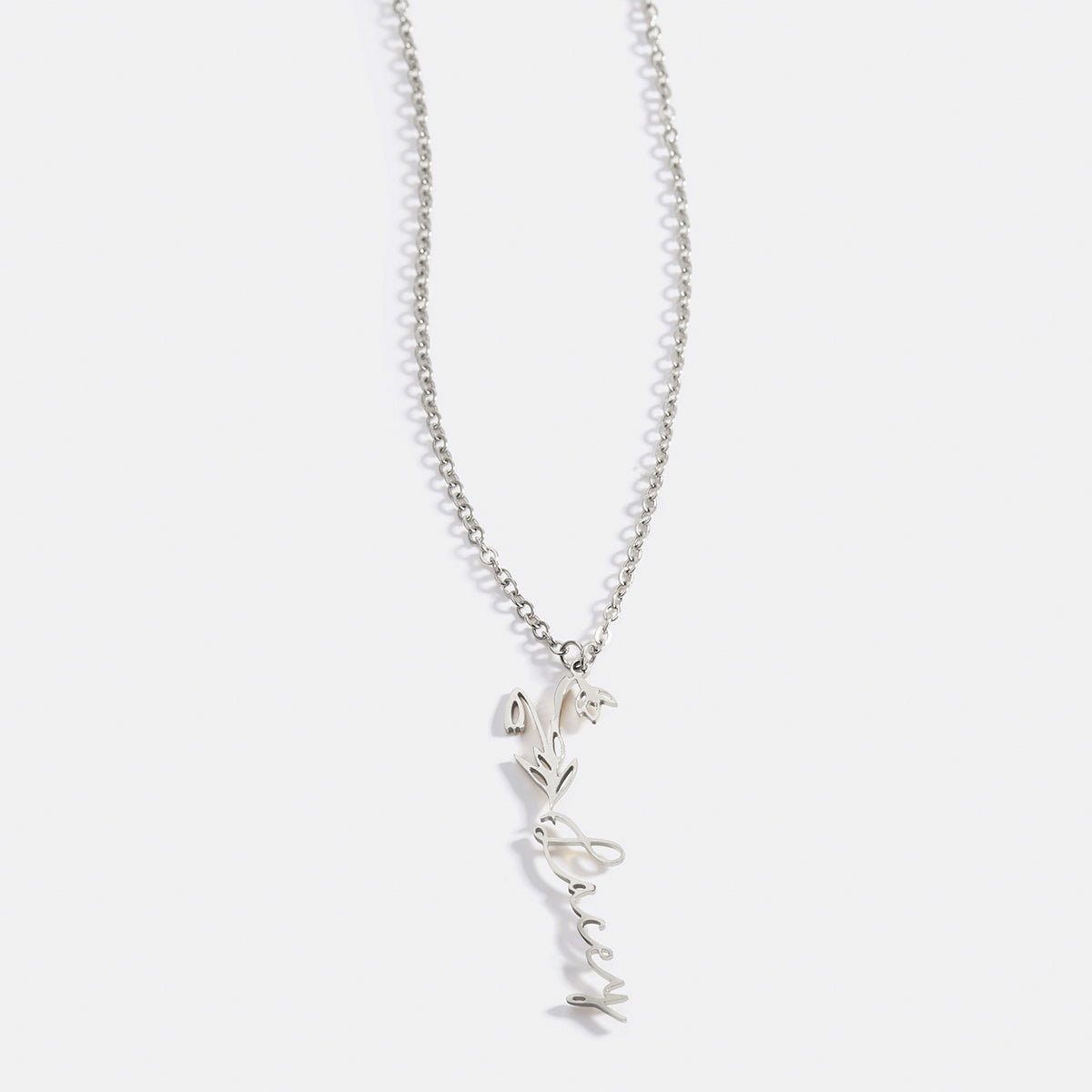 Birth Flower Name Necklace