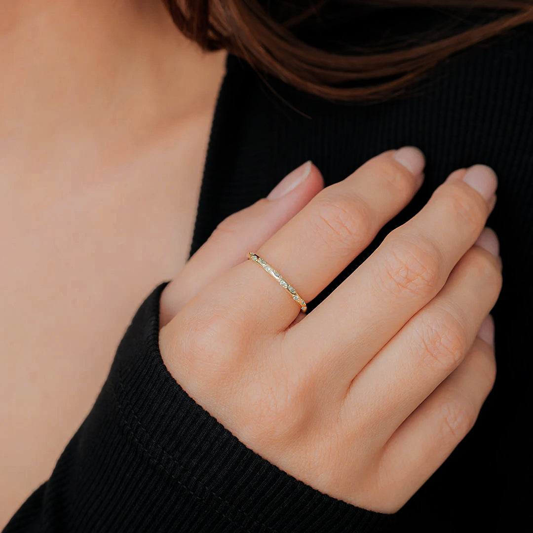 Dainty Birthstone Constellation Band