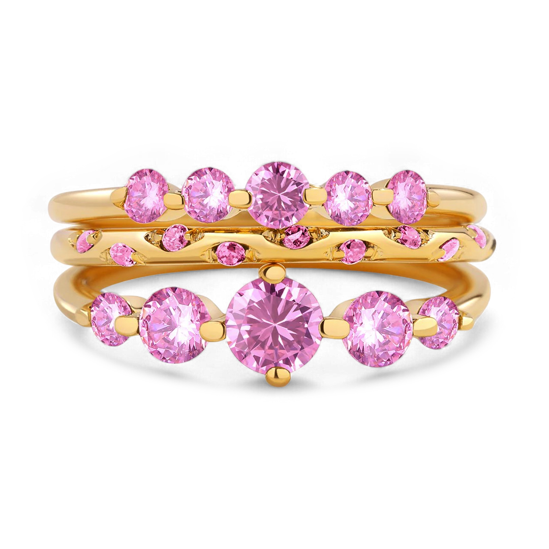 Birthstone Stacking Ring Set
