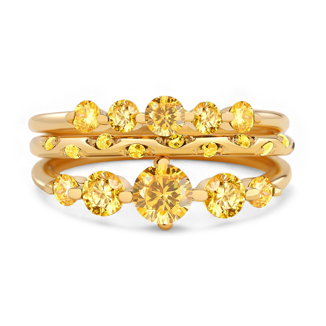 Birthstone Stacking Ring Set