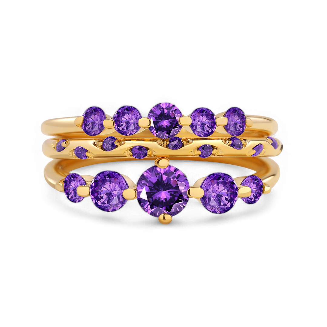 Birthstone Stacking Ring Set