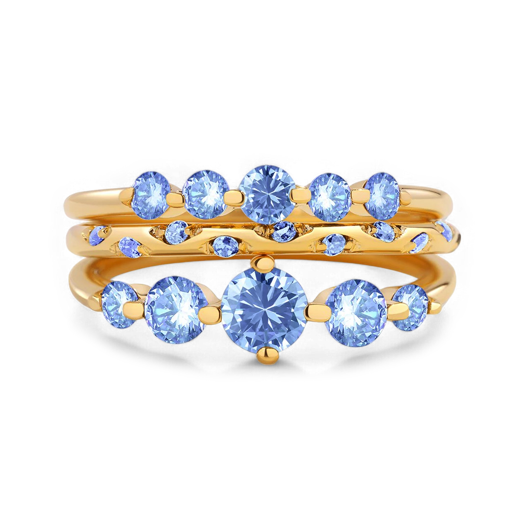 Birthstone Stacking Ring Set