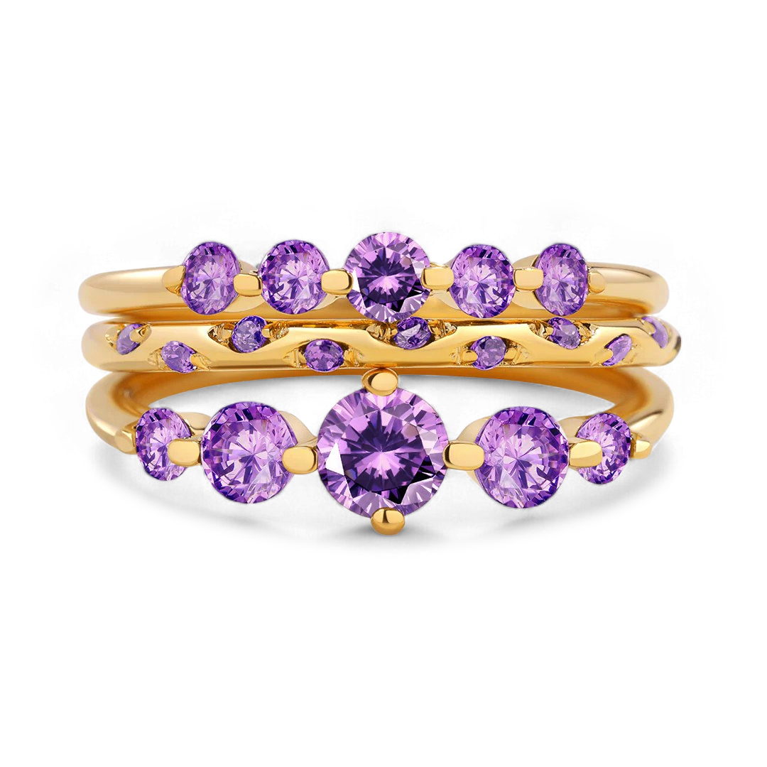 Birthstone Stacking Ring Set