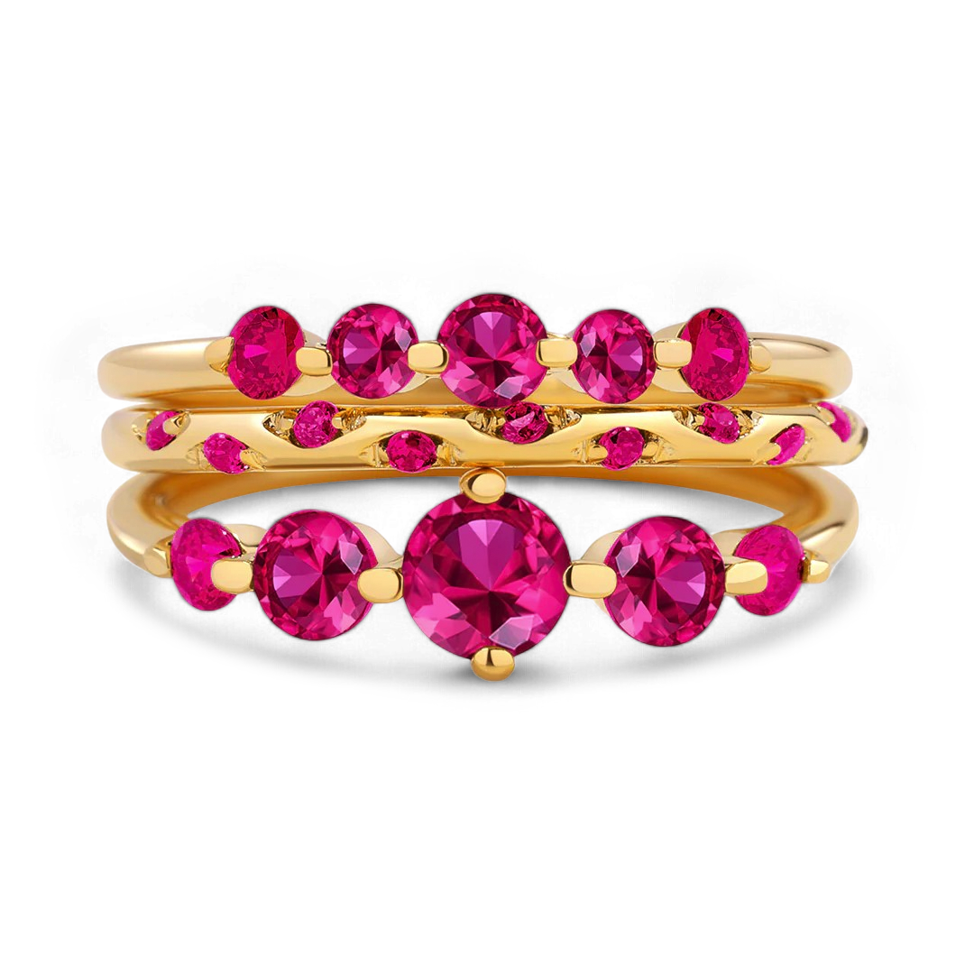Birthstone Stacking Ring Set