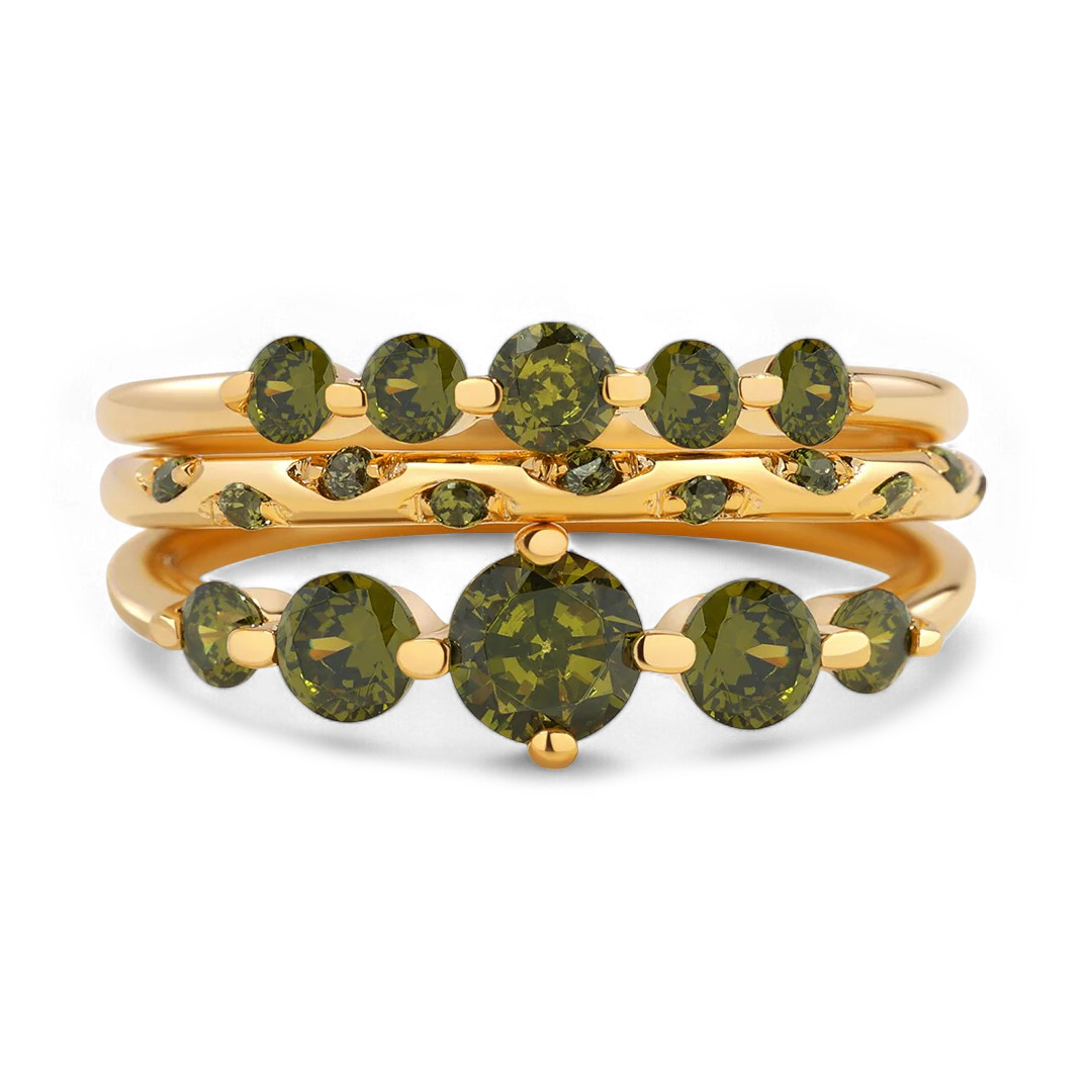 Birthstone Stacking Ring Set