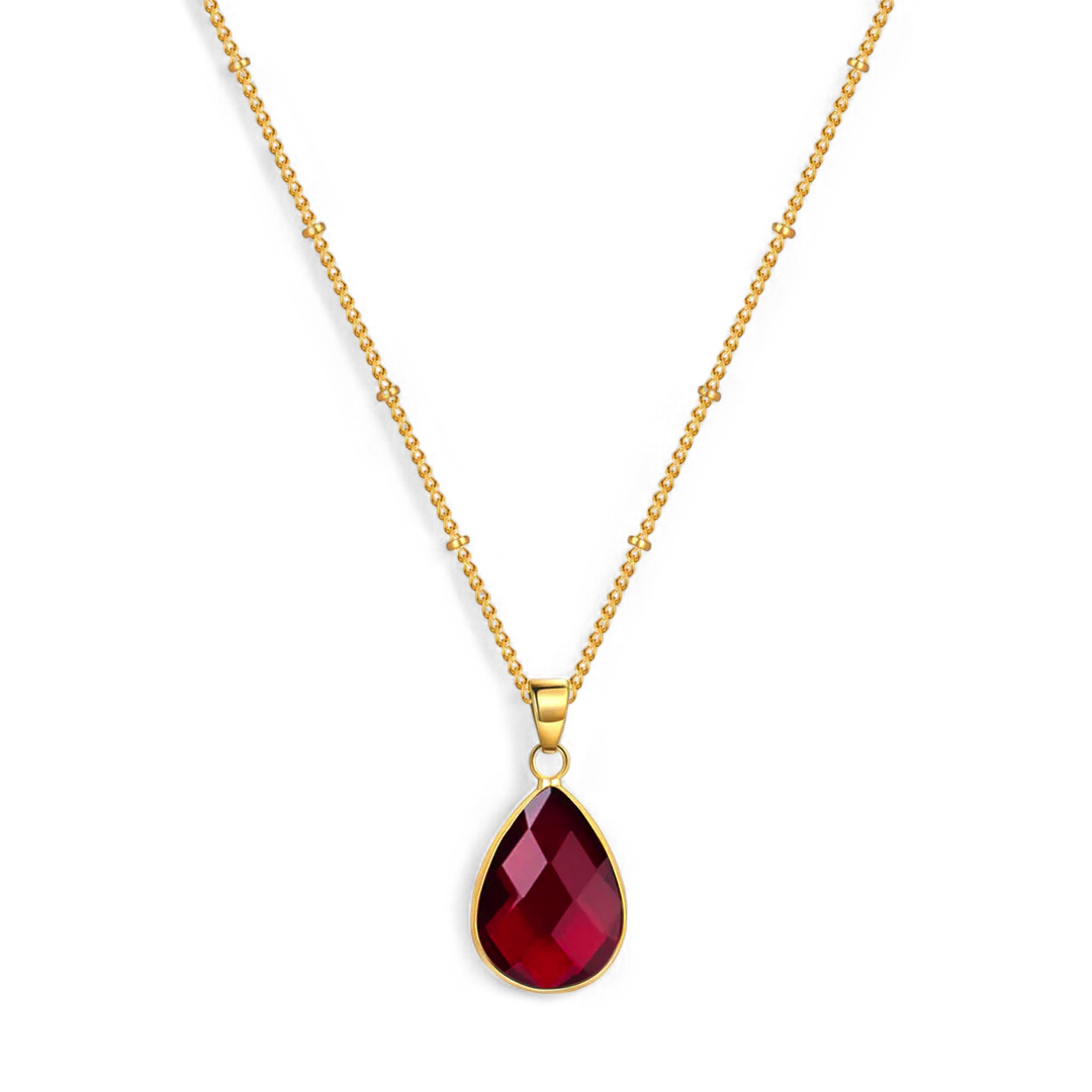 Birthstone Drop Pendant Necklace