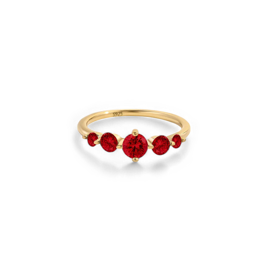 Five Stone Birthstone Statement Ring
