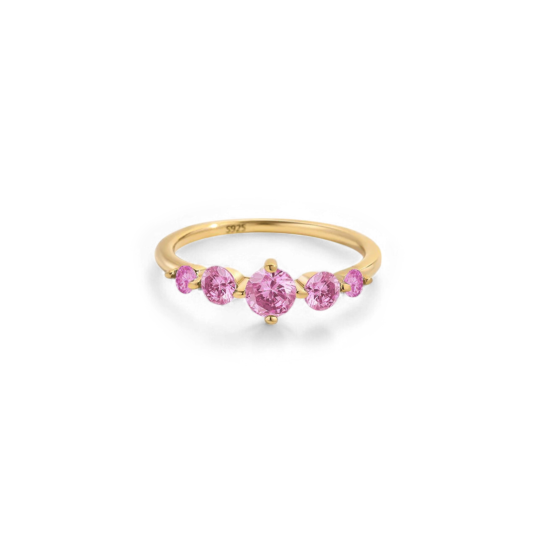 Five Stone Birthstone Statement Ring