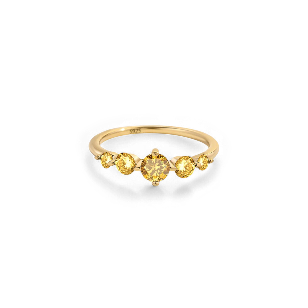 Five Stone Birthstone Statement Ring