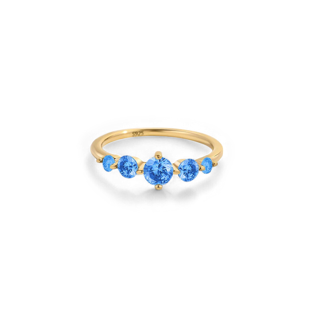 Five Stone Birthstone Statement Ring