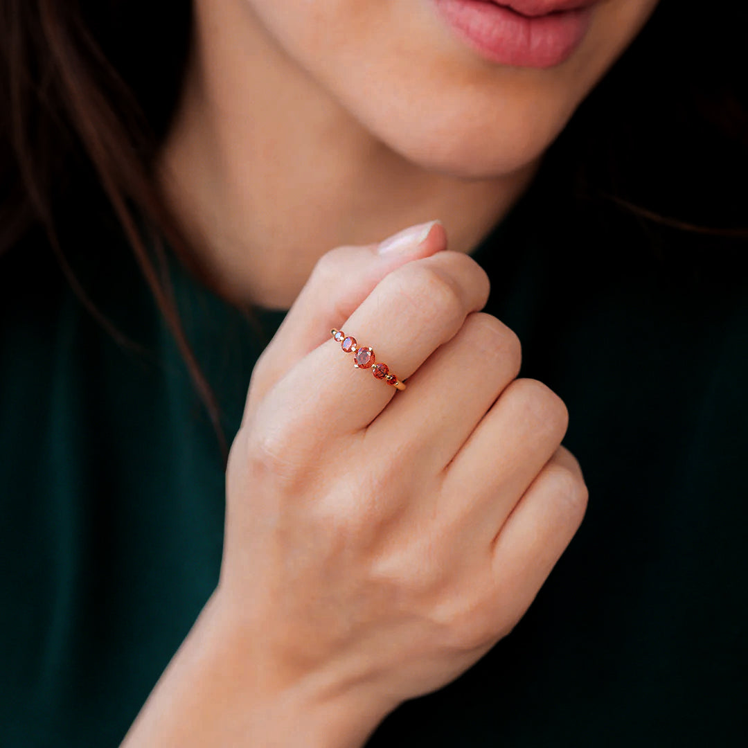 Five Stone Birthstone Statement Ring