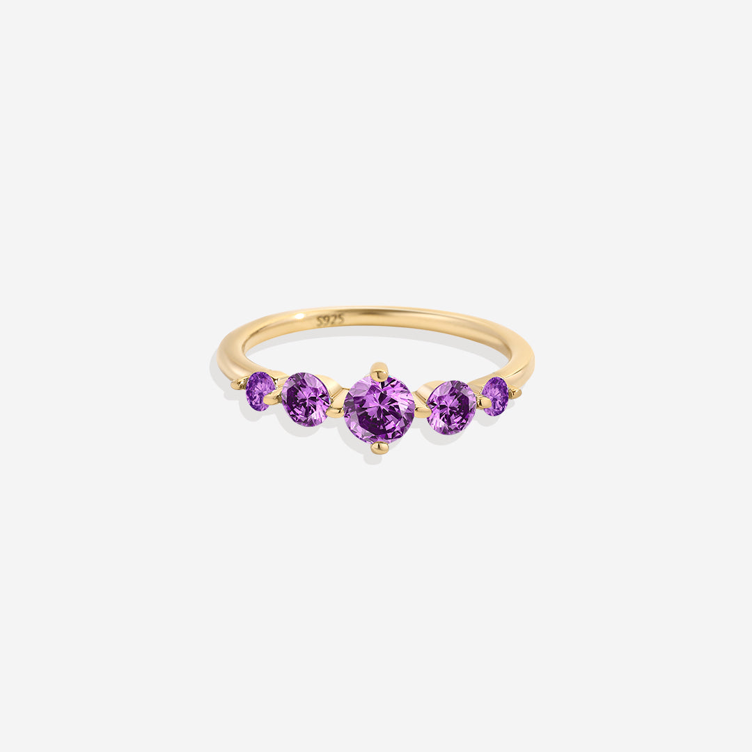 Five Stone Birthstone Statement Ring
