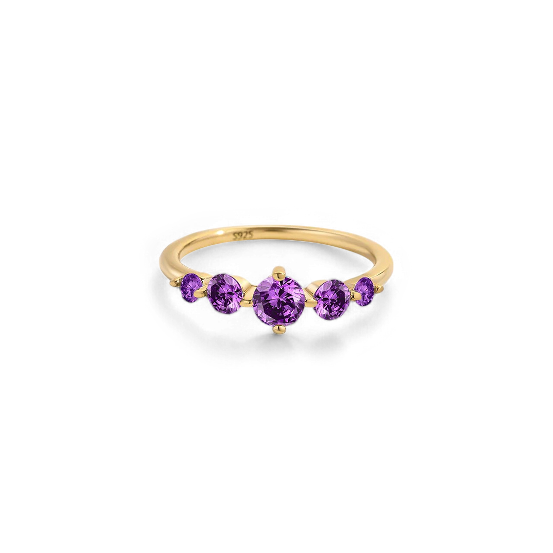 Five Stone Birthstone Statement Ring