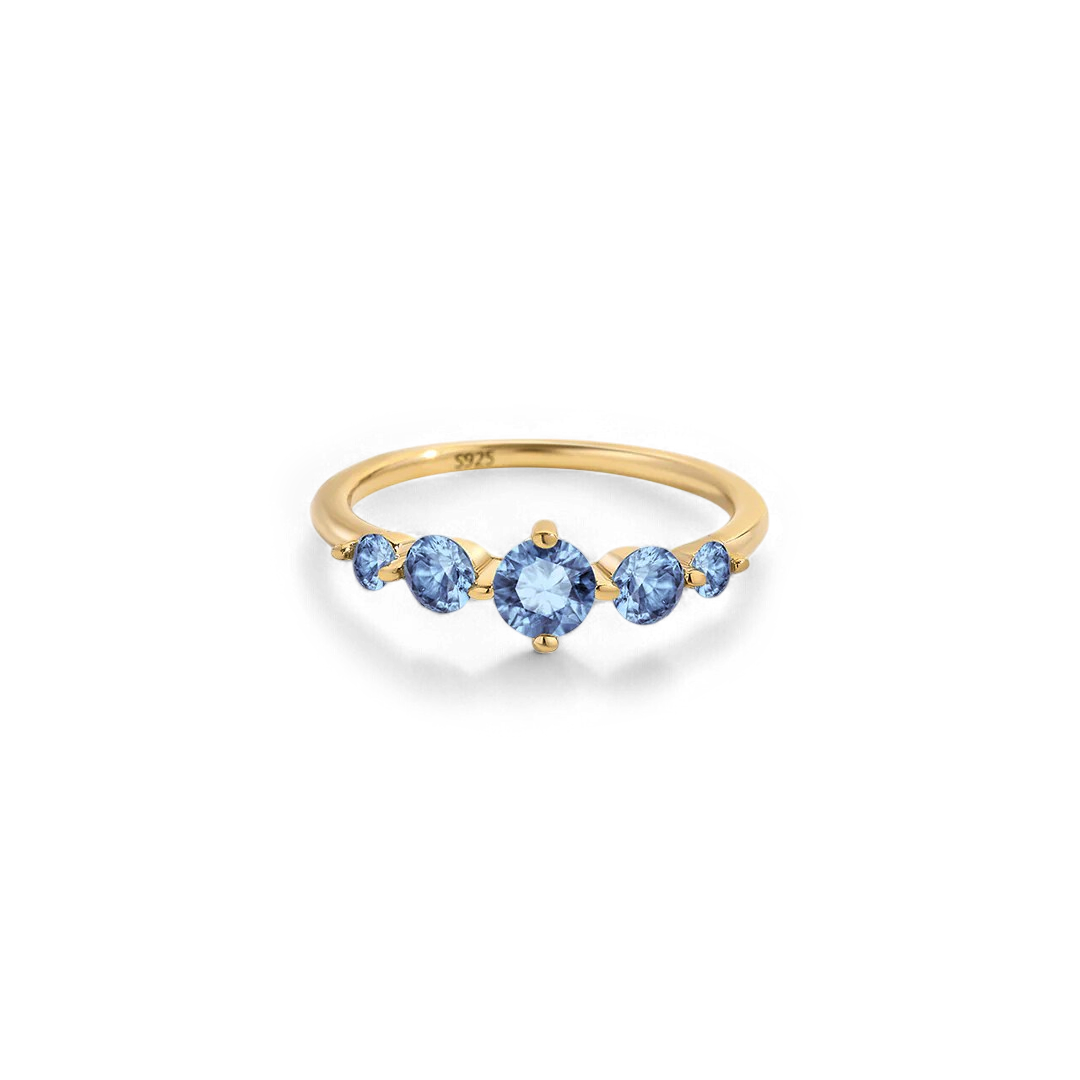 Five Stone Birthstone Statement Ring