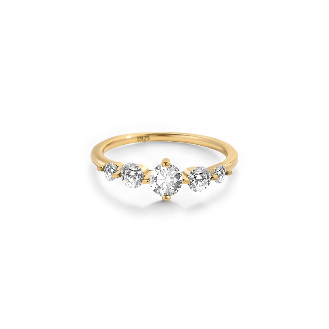 Five Stone Birthstone Statement Ring