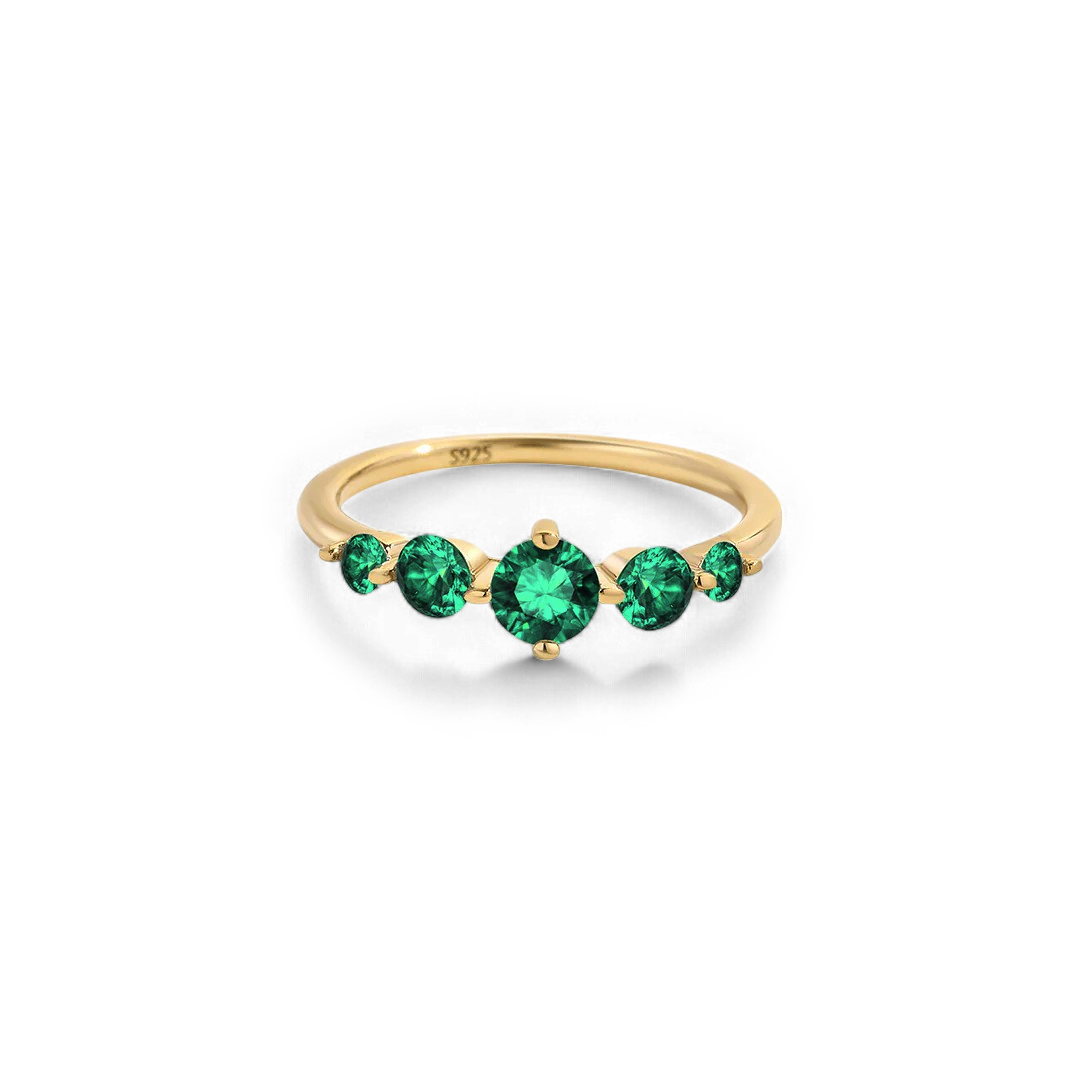 Five Stone Birthstone Statement Ring