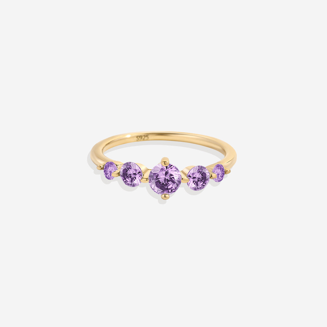 Five Stone Birthstone Statement Ring