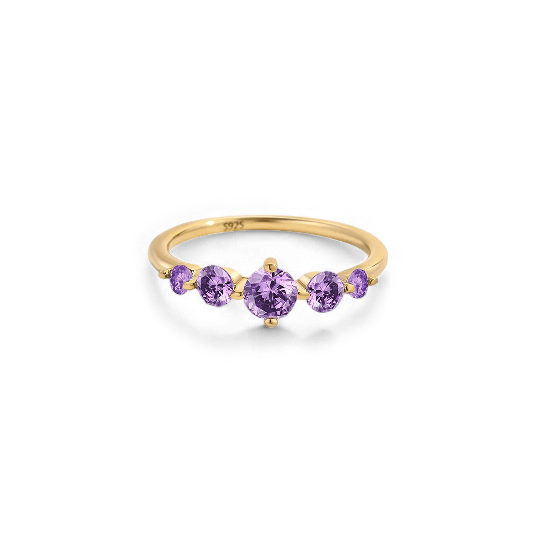 Five Stone Birthstone Statement Ring