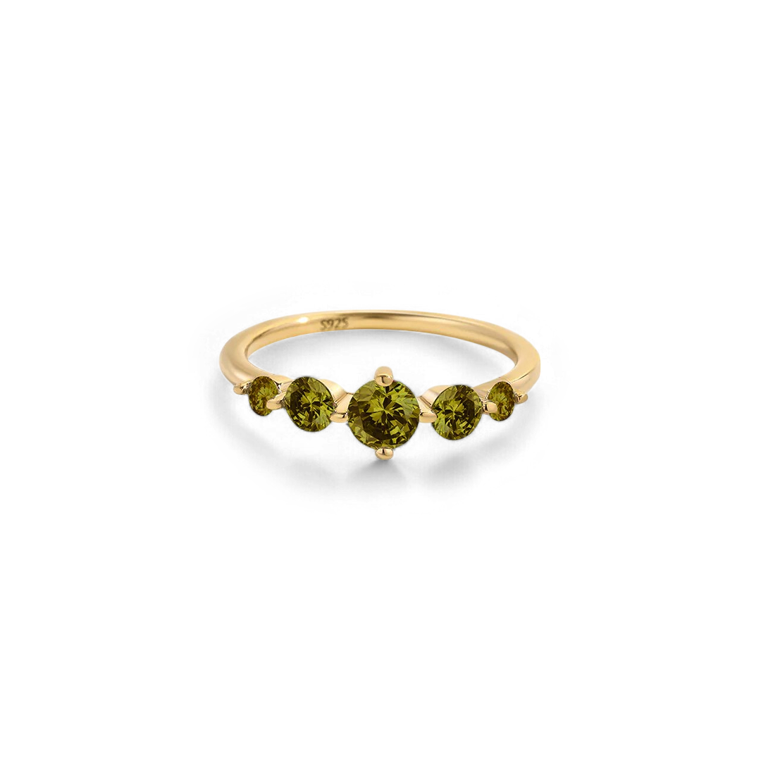 Five Stone Birthstone Statement Ring