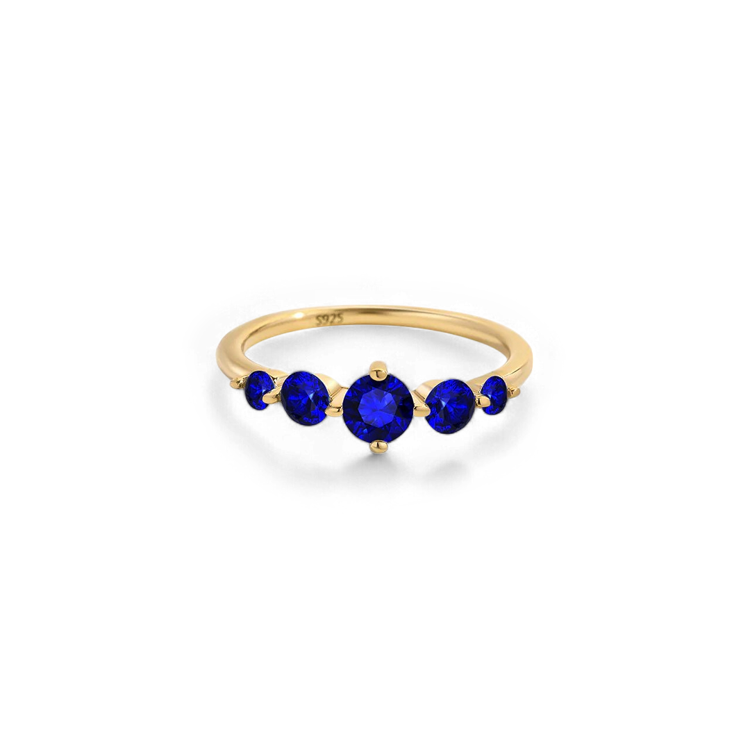 Five Stone Birthstone Statement Ring