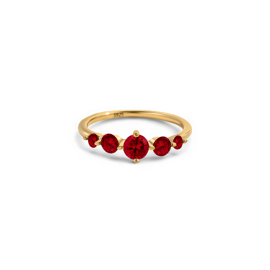 Five Stone Birthstone Statement Ring