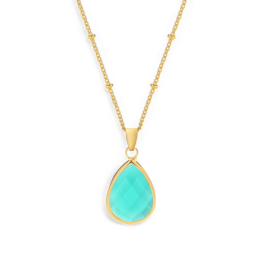 Birthstone Drop Pendant Necklace