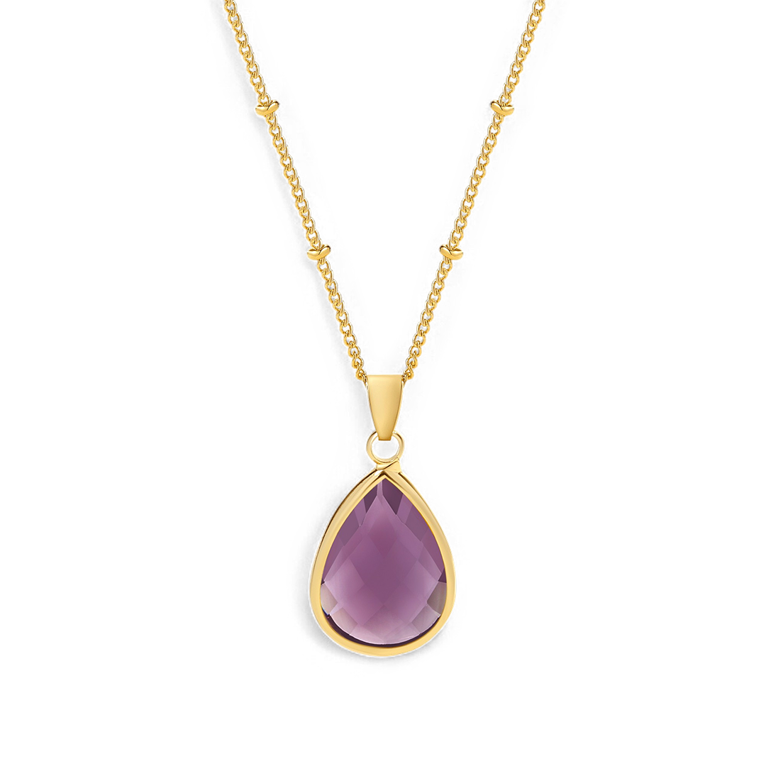 Birthstone Drop Pendant Necklace