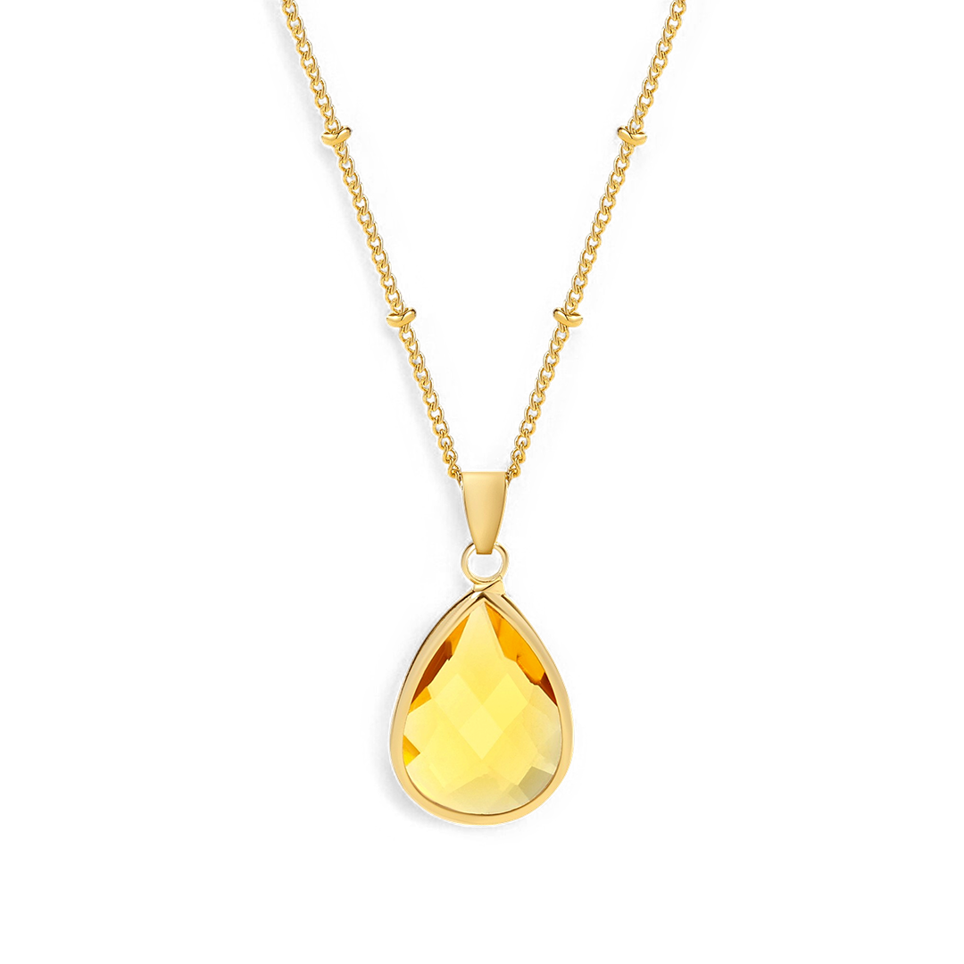 Birthstone Drop Pendant Necklace