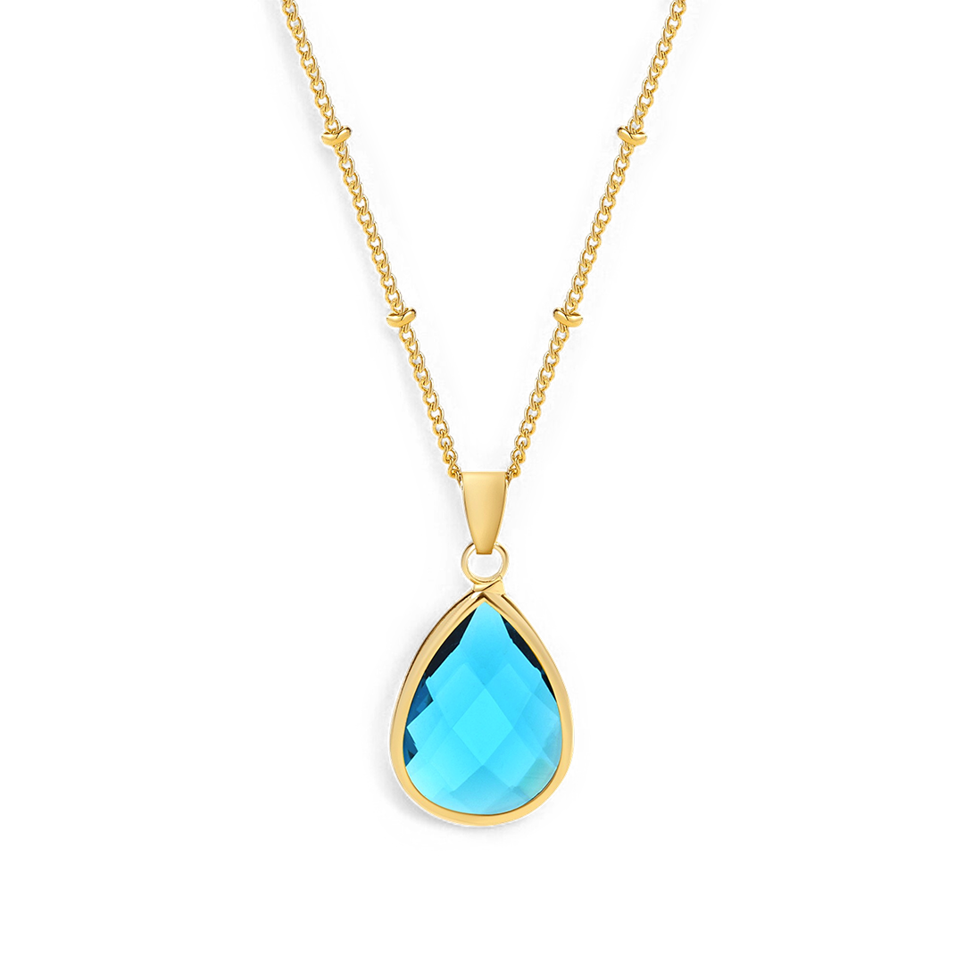 Birthstone Drop Pendant Necklace