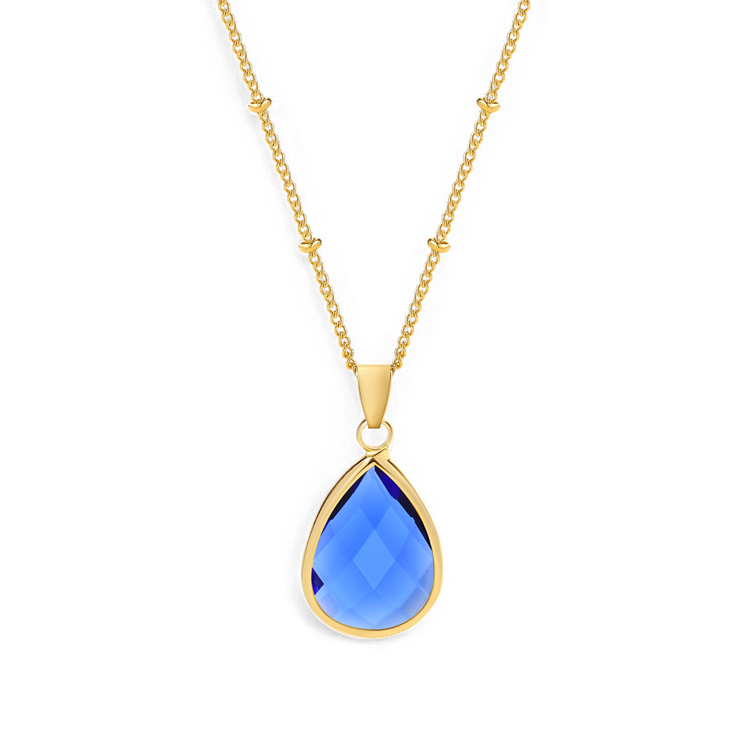 Birthstone Drop Pendant Necklace