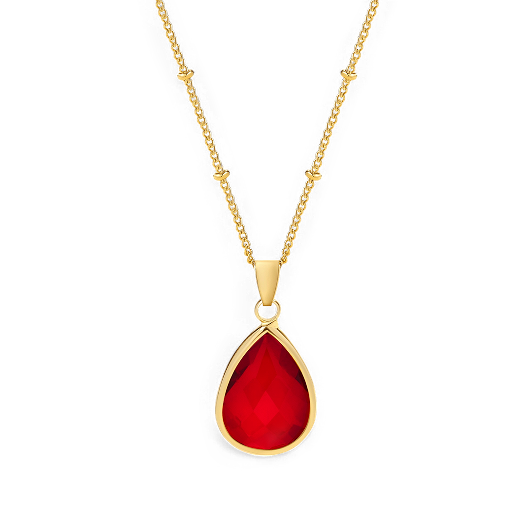 Birthstone Drop Pendant Necklace