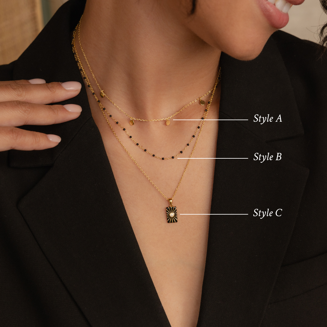 Onyx-Halsketten-Set